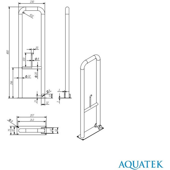 Поручень для ванны Aquatek POR-0000005 фото 7