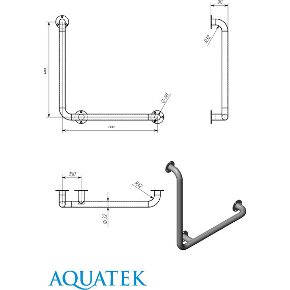 Поручень для ванны Aquatek POR-0000007 фото 6