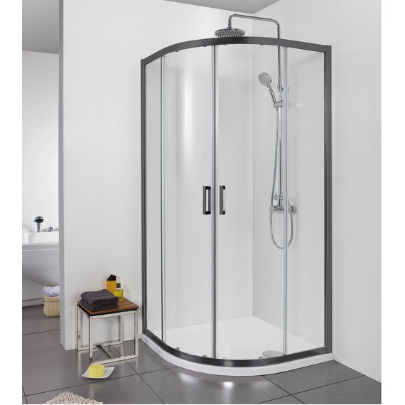 Душевое ограждение Aquatek 80x80 см AQ ARI RO 08020BL, чёрный/прозрачное фото 