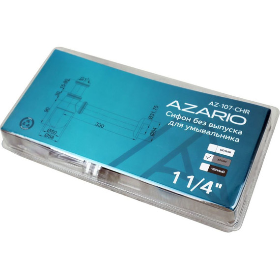 Сифон универсальный Azario G1 1/4 AZ-107-CHR фото 3