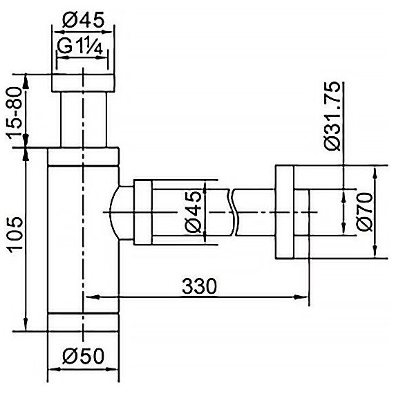 Сифон универсальный Azario G1 1/4 AZ-108-WHI, белый фото 4