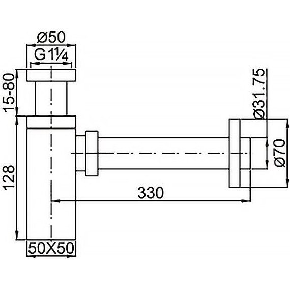 Сифон универсальный Azario G1 1/4 AZ-109-CHR фото 4