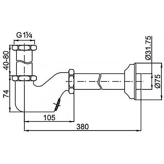 Сифон универсальный Azario AZ-110-CHR фото 3