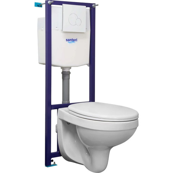 Инсталляция с подвесным унитазом Santeri Альфа комфорт 1.3816.4.S00.00B.2 (крышка микролифт) фото 