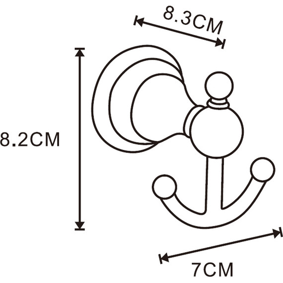 Двойной крючок Azario Elvia AZ-91105G, цвет золото - 2 Двойной крючок Azario Elvia AZ-91105G, цвет золото фото 2