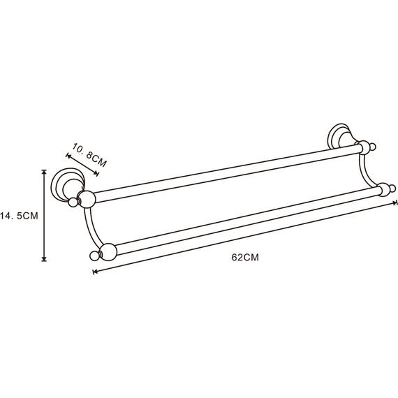Полотенцедержатель Azario Elvia AZ-91102Q, цвет бронза фото 2