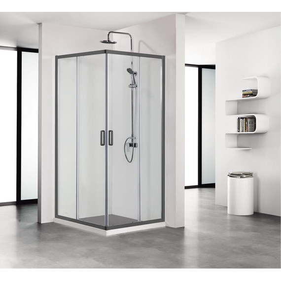 Душевое ограждение Aquatek 80x80 см AQ ARI KV 08020BL, чёрный/прозрачное фото 