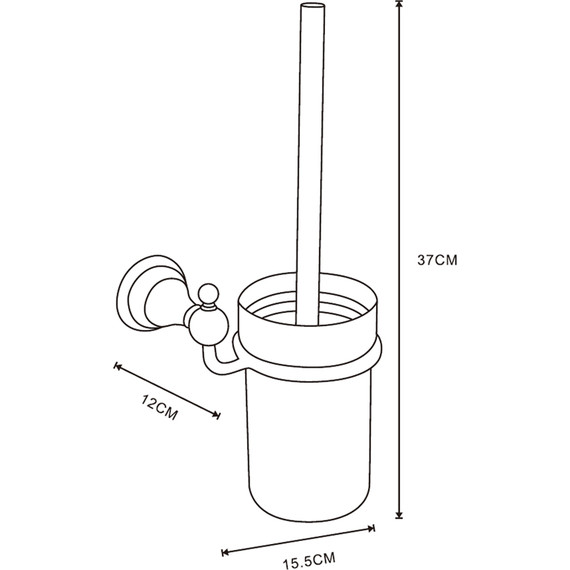 Ёршик для унитаза Azario Elvia AZ-91113Q, цвет бронза фото 2
