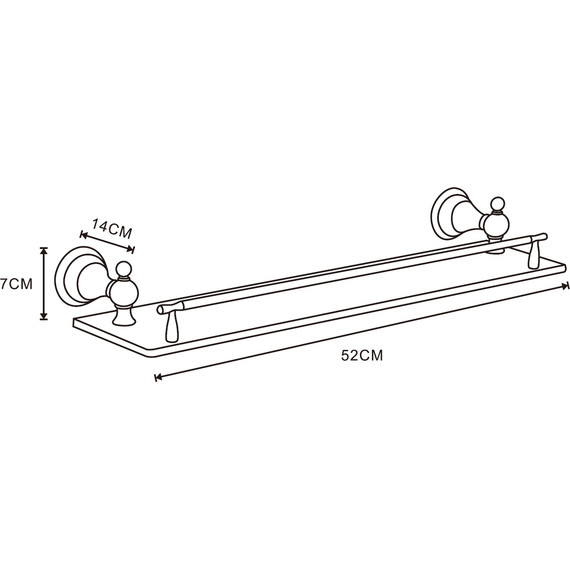 Полка стеклянная Azario Elvia AZ-91103Q, цвет бронза фото 2