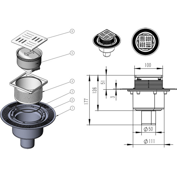 Сливной трап Azario 10 см AZZ15100 фото 4
