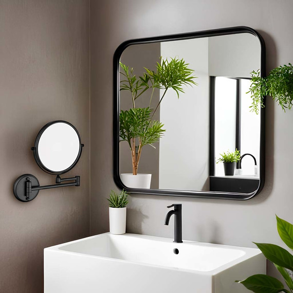 Зеркало косметическое настенное Azario Altre AZ-211В-6, цвет чёрный фото 2