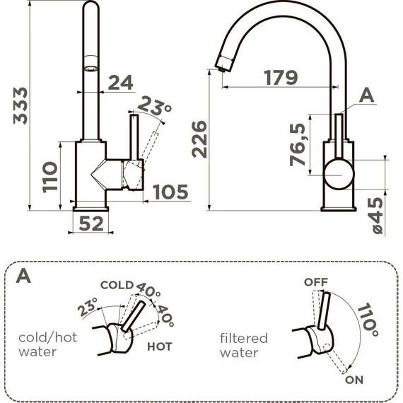 Смеситель для кухни Omoikiri Shinagawa 2 PLUS ES 4994503, espresso фото 4