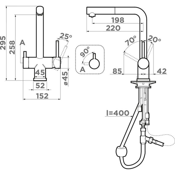 Смеситель для кухни Omoikiri Takamatsu-S GM 4994564, вороненая сталь фото 4