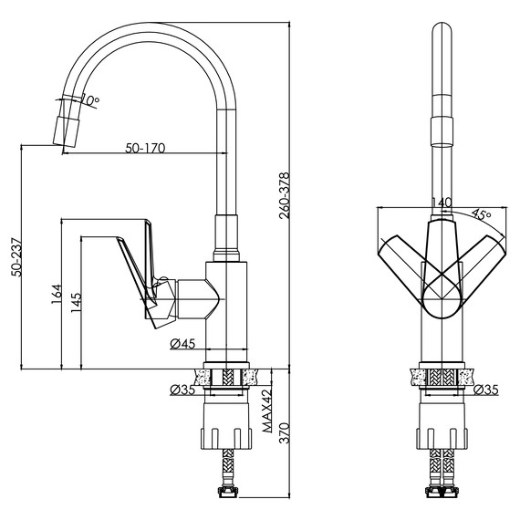 Смеситель для кухни Cersanit Moduo A68230, чёрный фото 15