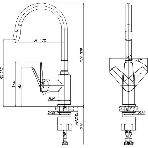 Смеситель для кухни Cersanit Moduo A68232, белый фото 15