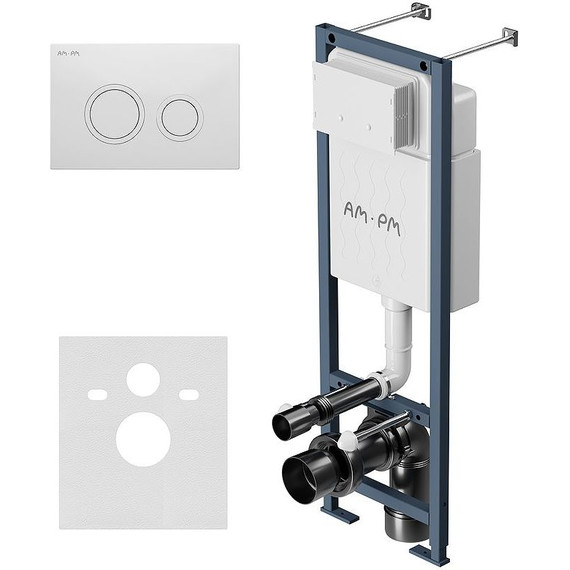 Инсталляция с подвесным унитазом комплект: Am.Pm ErgoFit FlashClean IS110101.741701 с подвесным безободковым унитазом, сиденье микролифт, кнопка смыва белая - 12 Инсталляция с подвесным унитазом комплект: Am.Pm ErgoFit FlashClean IS110101.741701 с подвесным безободковым унитазом, сиденье микролифт, кнопка смыва белая фото 12