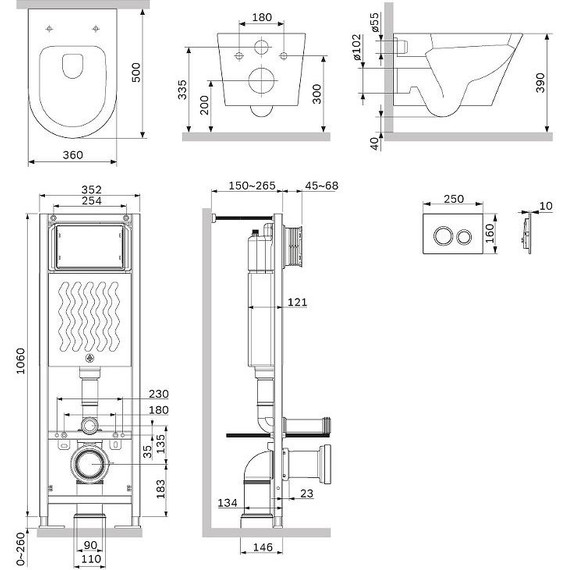 Инсталляция с подвесным унитазом комплект: Am.Pm ErgoFit FlashClean IS110101.741701 с подвесным безободковым унитазом, сиденье микролифт, кнопка смыва белая - 15 Инсталляция с подвесным унитазом комплект: Am.Pm ErgoFit FlashClean IS110101.741701 с подвесным безободковым унитазом, сиденье микролифт, кнопка смыва белая фото 15