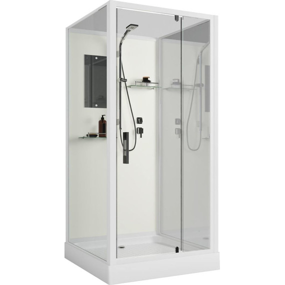 Душевая кабина Niagara Standart 100x100 см ST100/15Q/BK, белый/прозрачное фото 2