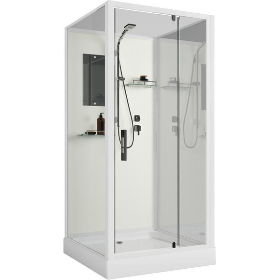 Душевая кабина Niagara Standart 80x80 см ST80/15Q/BK, белый/прозрачное фото 9