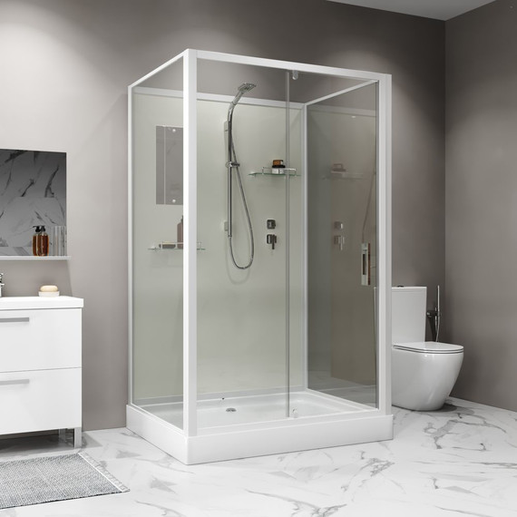 Душевая кабина Niagara Standart 120x90 см ST120/90/15Q/BK, белый/прозрачное фото 