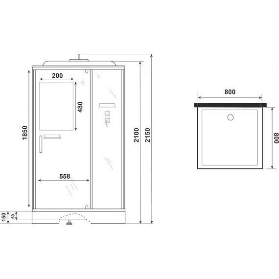 Душевая кабина Niagara Standart 80x80 см ST80/15Q, белый/прозрачное фото 10