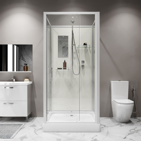 Душевая кабина Niagara Standart 80x80 см ST80/15Q/BK, белый/прозрачное фото 3