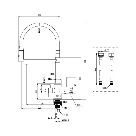 Смеситель для кухни Cersanit Zen A68251, золото фото 17