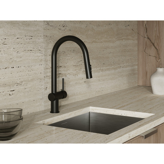 Смеситель для кухни Cersanit Brasko A68225, чёрный фото 9