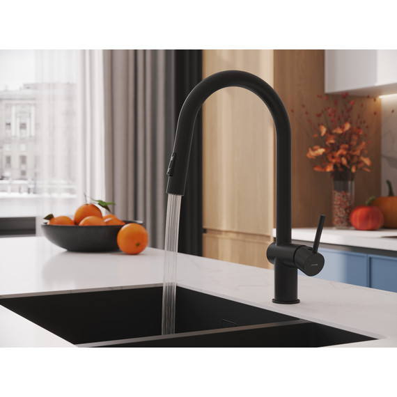 Смеситель для кухни Cersanit Brasko A68225, чёрный фото 11