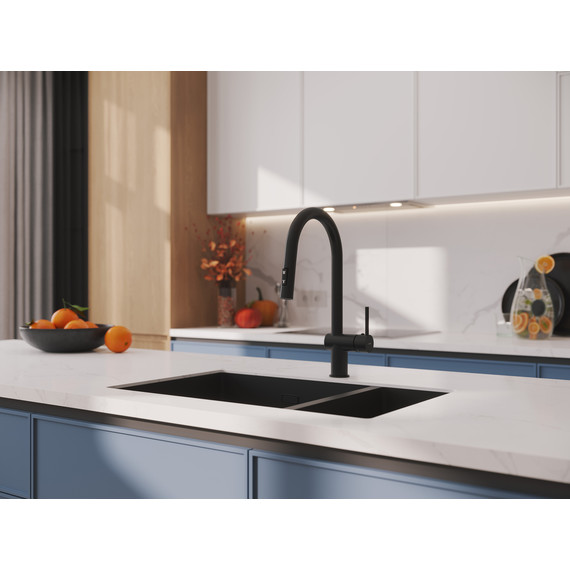 Смеситель для кухни Cersanit Brasko A68225, чёрный фото 12