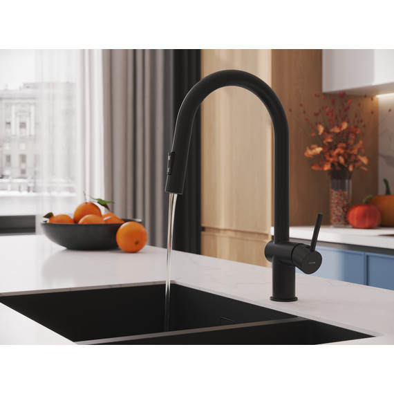 Смеситель для кухни Cersanit Brasko A68225, чёрный фото 14