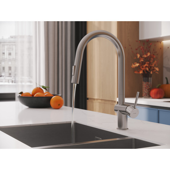 Смеситель для кухни Cersanit Brasko A68226, сатин фото 13