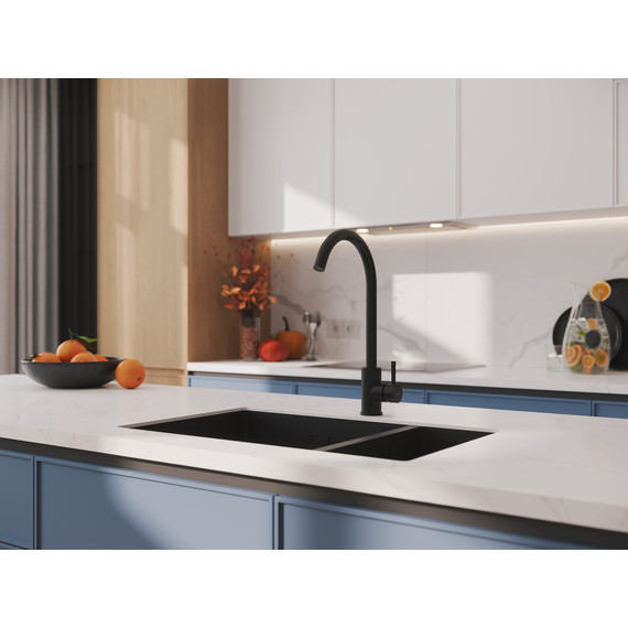 Смеситель для кухни Cersanit Como A68243, чёрный фото 10