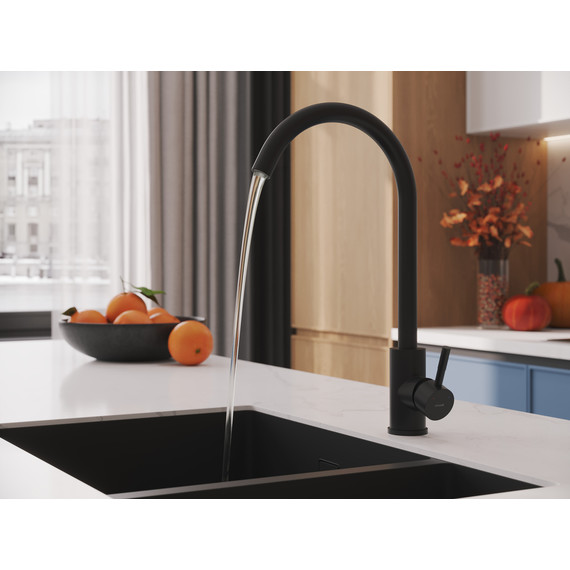 Смеситель для кухни Cersanit Como A68243, чёрный фото 11