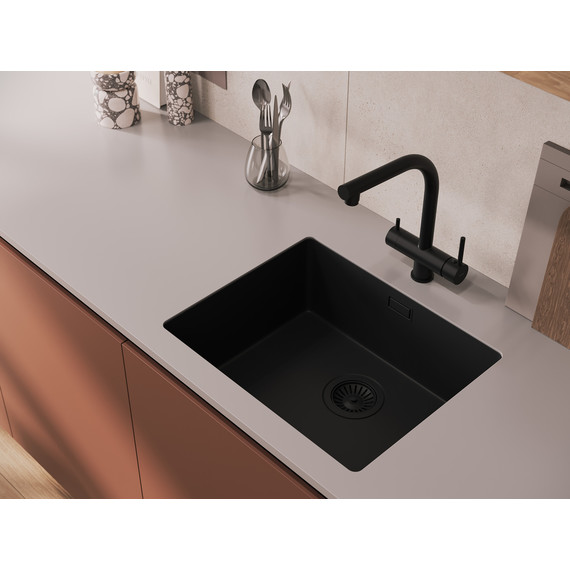 Смеситель для кухни Cersanit Crea A68223, чёрный фото 9