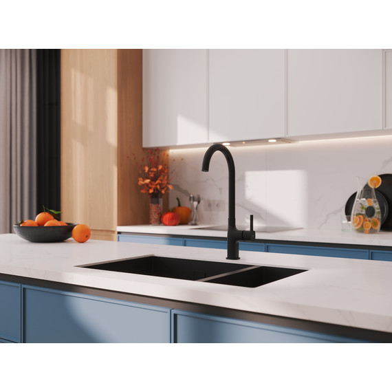 Смеситель для кухни Cersanit Elio A68261, чёрный фото 10