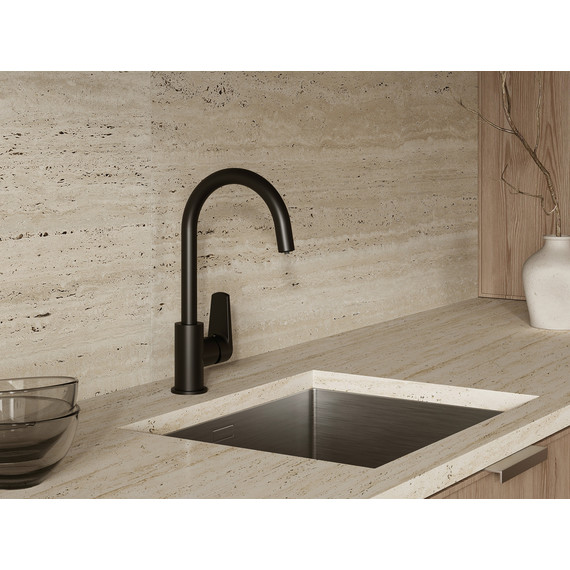 Смеситель для кухни Cersanit Moduo A68221, чёрный фото 8