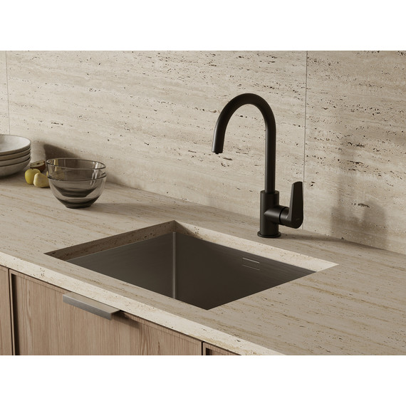 Смеситель для кухни Cersanit Moduo A68221, чёрный фото 9