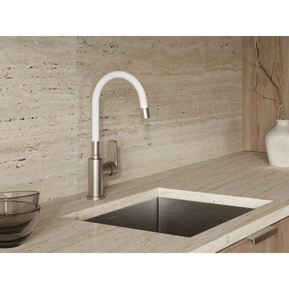 Смеситель для кухни Cersanit Moduo A68232, белый фото 9