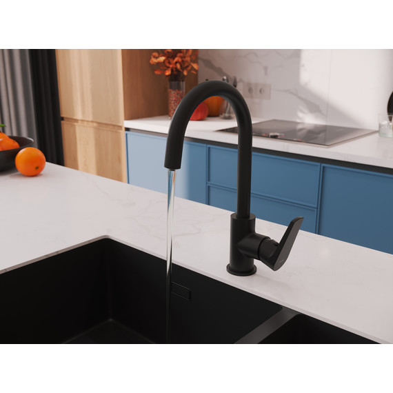 Смеситель для кухни Cersanit Moduo A68221, чёрный фото 11