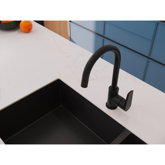 Смеситель для кухни Cersanit Moduo A68221, чёрный фото 13