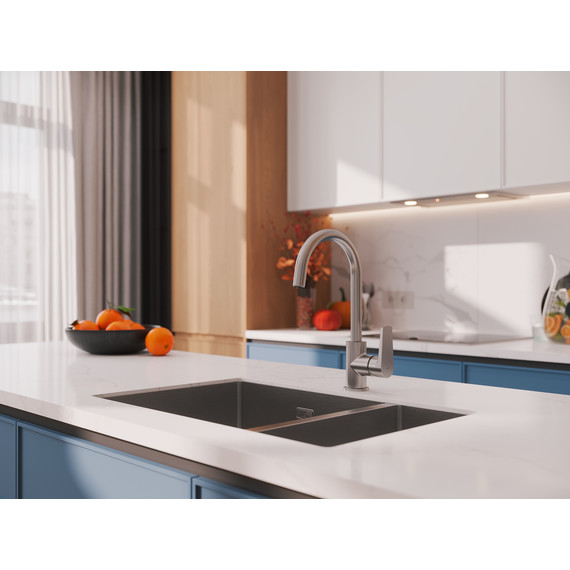 Смеситель для кухни Cersanit Moduo A68222, сатин фото 10