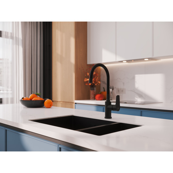 Смеситель для кухни Cersanit Moduo A68230, чёрный фото 11