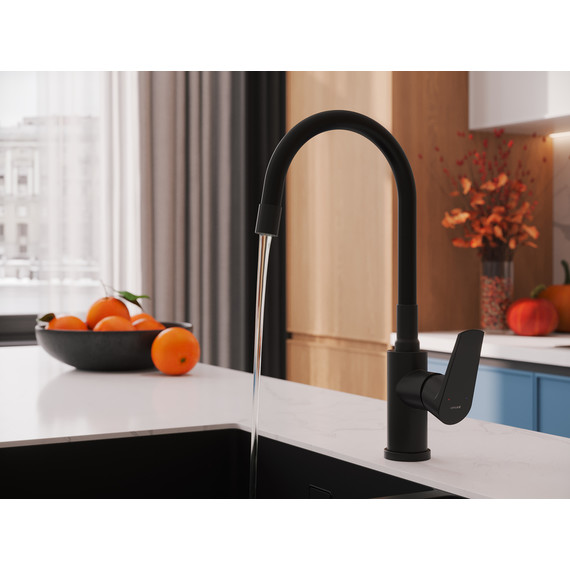 Смеситель для кухни Cersanit Moduo A68230, чёрный фото 12