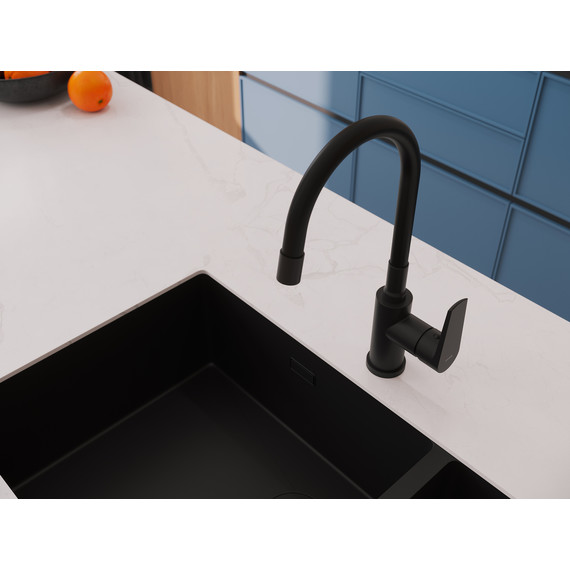 Смеситель для кухни Cersanit Moduo A68230, чёрный фото 13