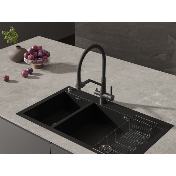 Смеситель для кухни Cersanit Vivo A68218, чёрный фото 13