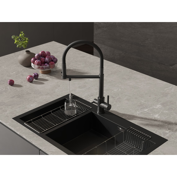 Смеситель для кухни Cersanit Zen A68250, чёрный фото 15