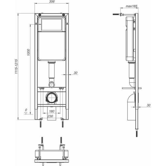 Инсталляция для подвесного унитаза Sole (узкая 360 мм) - 13 Инсталляция для подвесного унитаза Sole (узкая 360 мм) фото 13