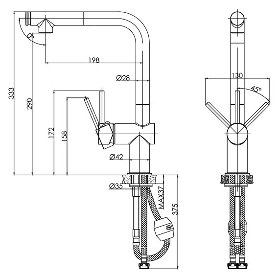Смеситель для кухни Cersanit Flavis A64843 фото 14