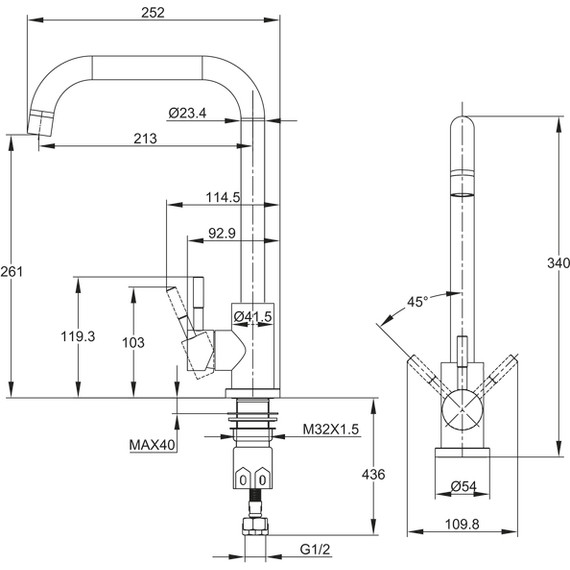 Смеситель для кухни Cersanit Como A68245 фото 13
